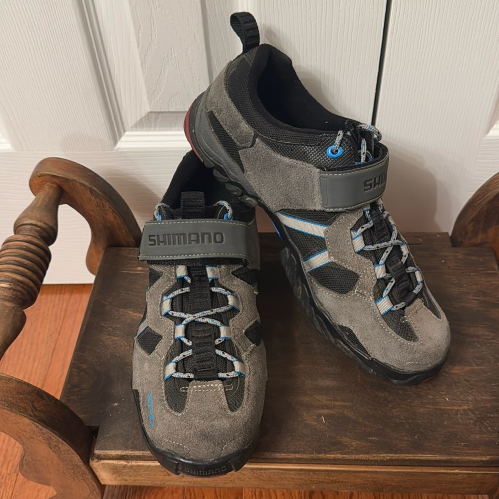 MEN'S SHIMANO BLUE GRAY LACE HOOK/LOOP 9.7 CYCLING SHOES